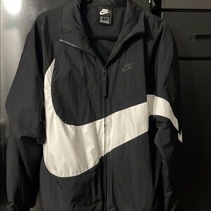 Nike swoosh Black and White Windbreaker Jacket
